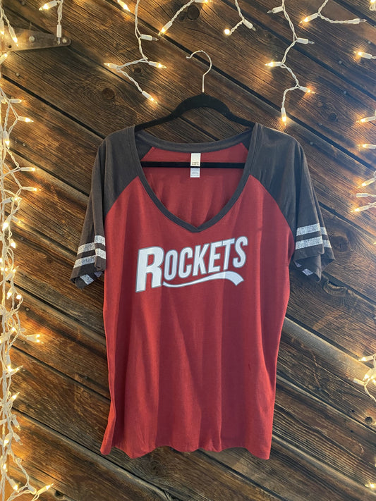 Wavy Rockets Women's Game V-neck T-Shirt